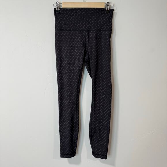 Lululemon Wunder Train High-Rise Tight Leggings Allover Print Black Grey 6 - Picture 2 of 10